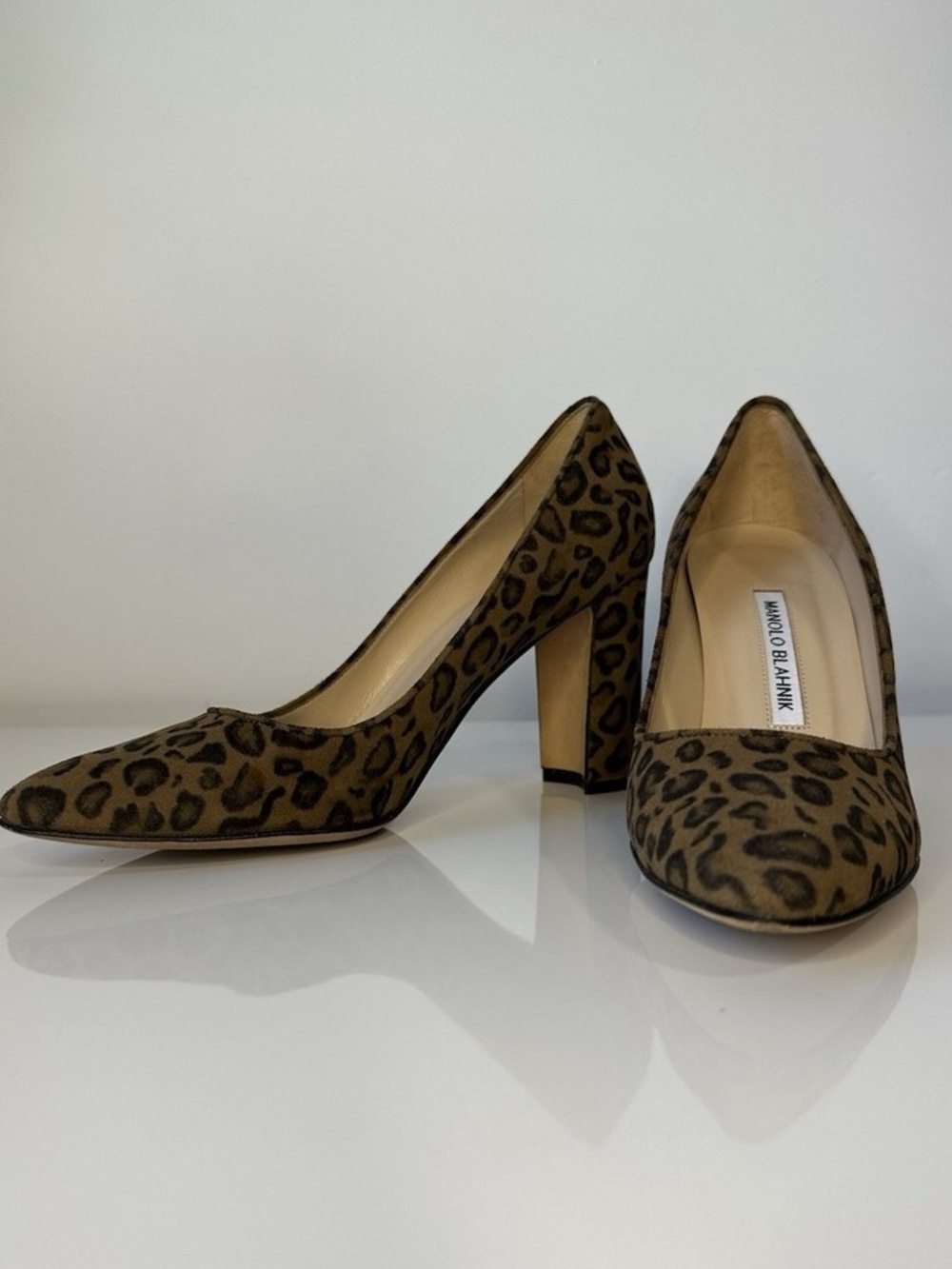 Manolo Blahnik Leopard-Print Suede Pointed Pumps - Brown/Black